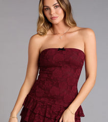 Crush On You Lace Ruffle Romper