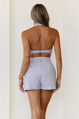 Happiness Found Halter Romper Blue