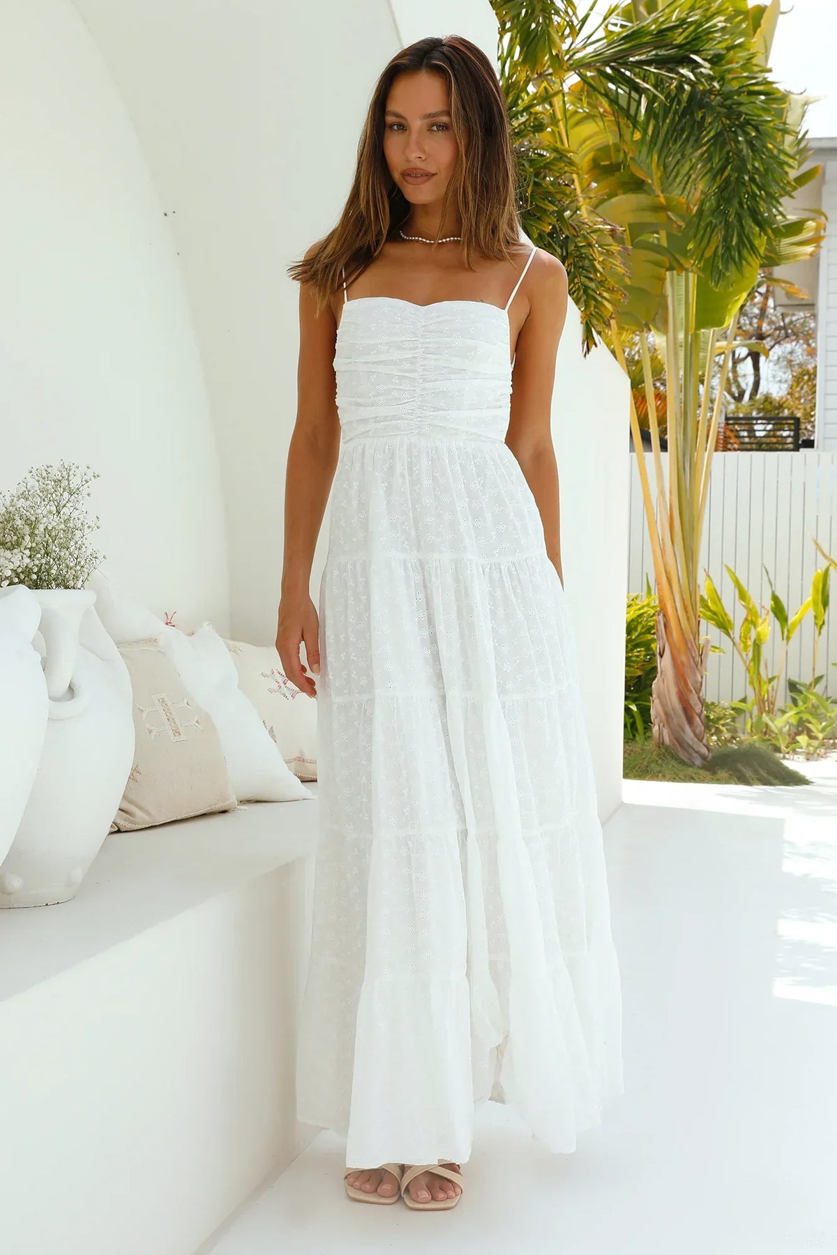 Heavenly Aura Maxi Dress White